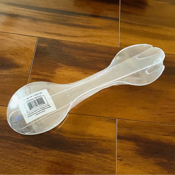 Clear Acrylic Fork & Spoon Salad Server Set - Picture 4 of 5